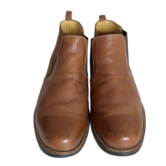 SANDRO Chelsea Boots Ankle Boots Peanut Brown Textured Leather Mens 13 D - Picture 2 of 8